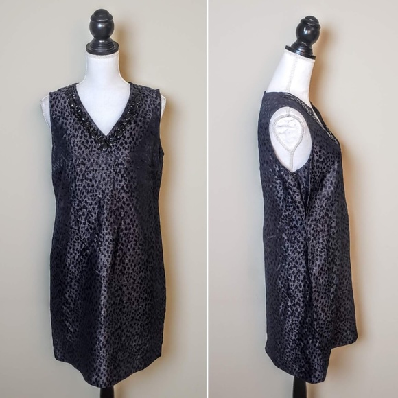Dana Buchman Dresses & Skirts - DANA BUCHMAN Dress, Gray Black Beads Cheetah, 10